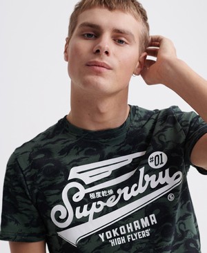 Superdry Super 5's Férfi Pólók Olivazöld | ILFHZ2307